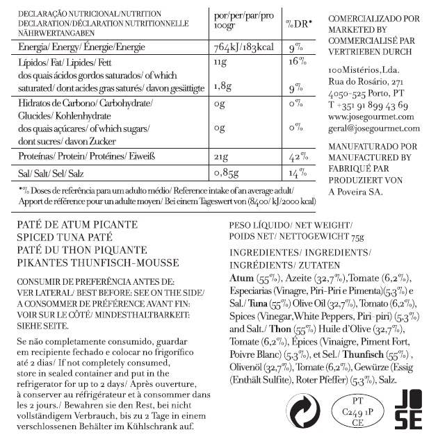 Jose Gourmet Spiced Tuna Pate, 75g