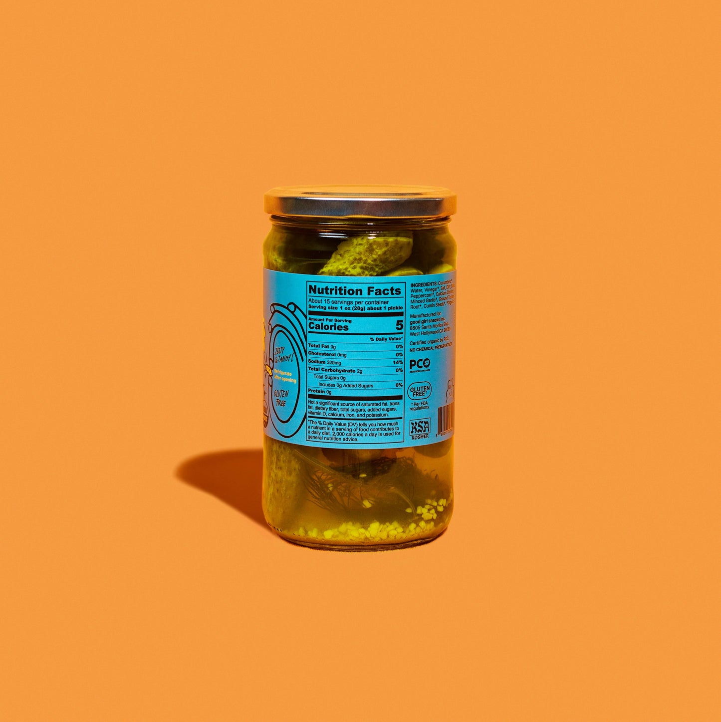 HOT GIRL PICKLES Original Dill (6 x 24oz jars)