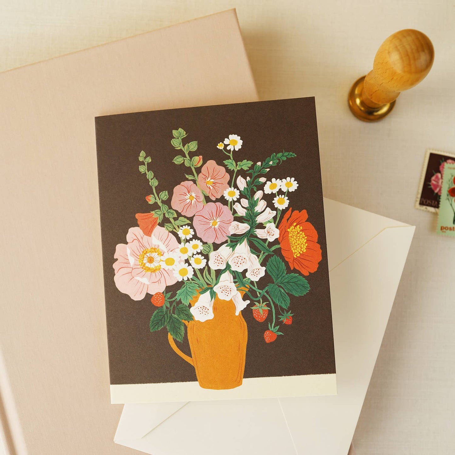 CLAY FLORAL VASE | greeting card