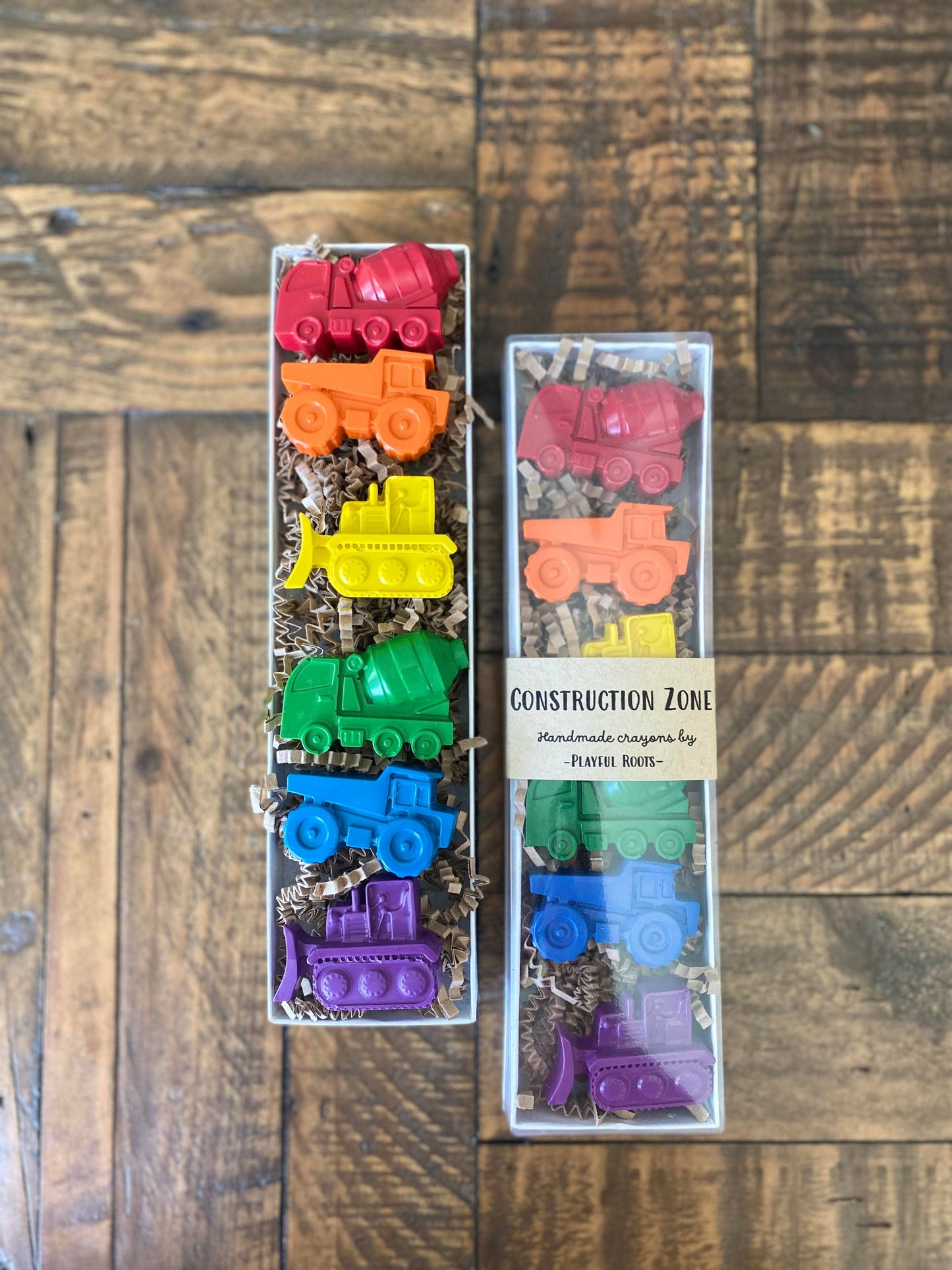 Construction Crayon Set - Handmade Non-Toxic Kids Gift