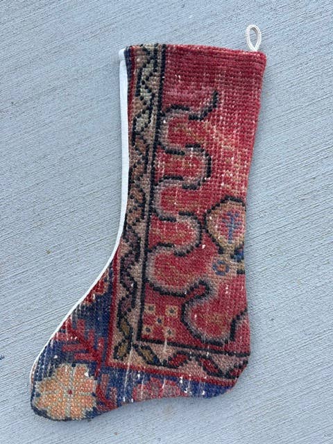 Turkish Vintage Rug Holiday Stocking (62)