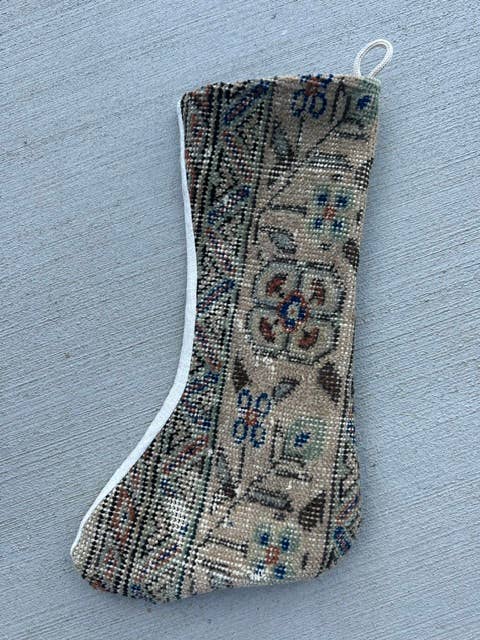 Turkish Vintage Rug Holiday Stocking (61)