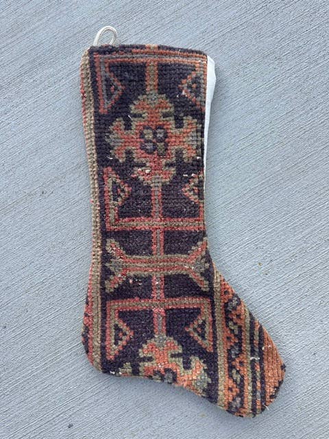 Turkish Vintage Rug Holiday Stocking (29)