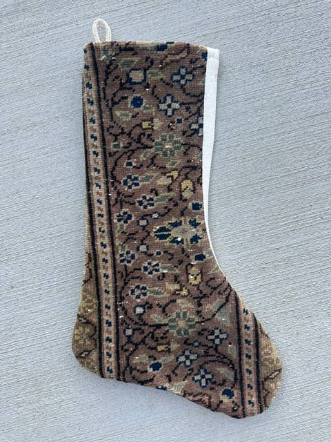 Turkish Vintage Rug Holiday Stocking (46)