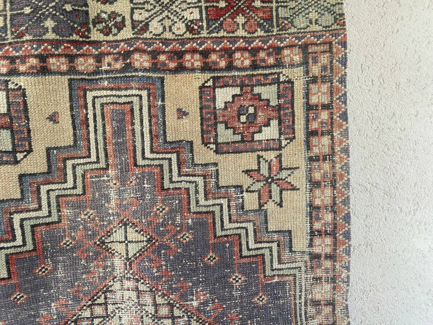 Vintage Antique Anatolian Farmhouse Geometric Tribal Rug 2x6