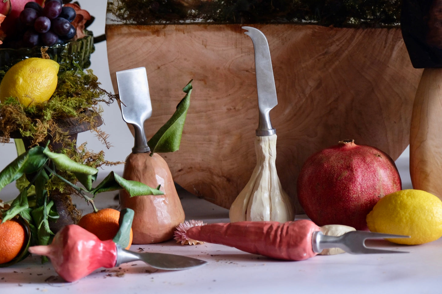 Garden bounty cheese knives