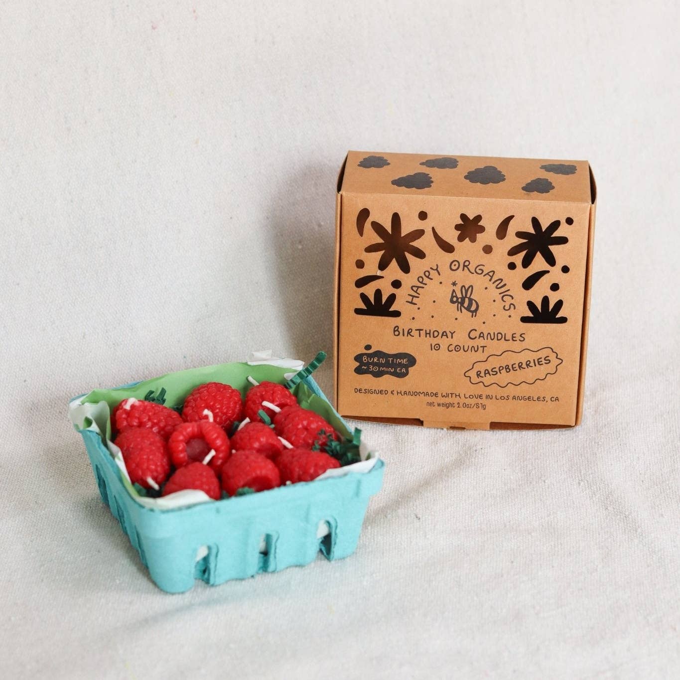 Raspberry Beeswax Birthday Candles