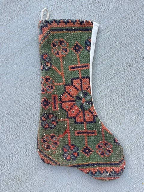 Turkish Vintage Rug Holiday Stocking (33)