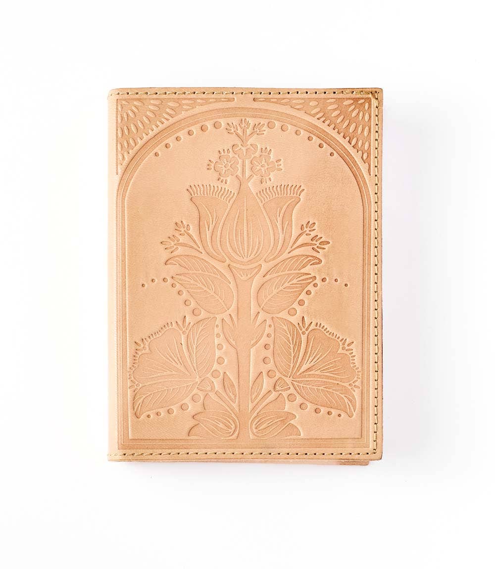Embossed Leather Floral 5x7 Journal - Refillable Notebook