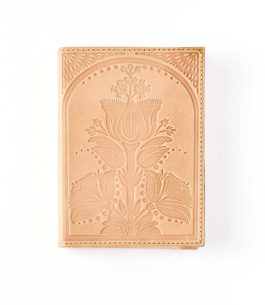 Embossed Leather Floral 5x7 Journal - Refillable Notebook