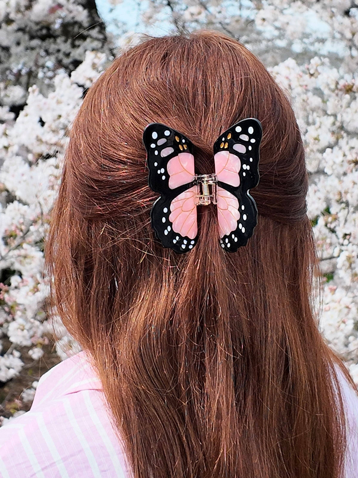 Hand-painted Monarch Butterfly Claw Hair Clip | Eco-Friendly