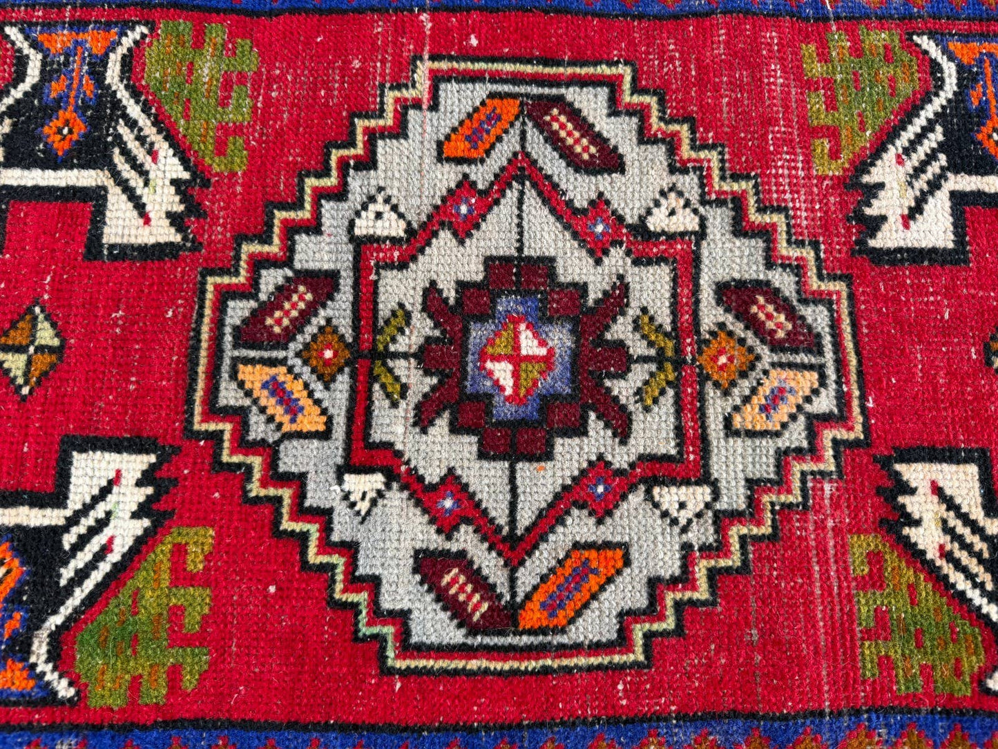 Hand-Knotted Rug - Vintage Wool Tribal Red 1.6x3