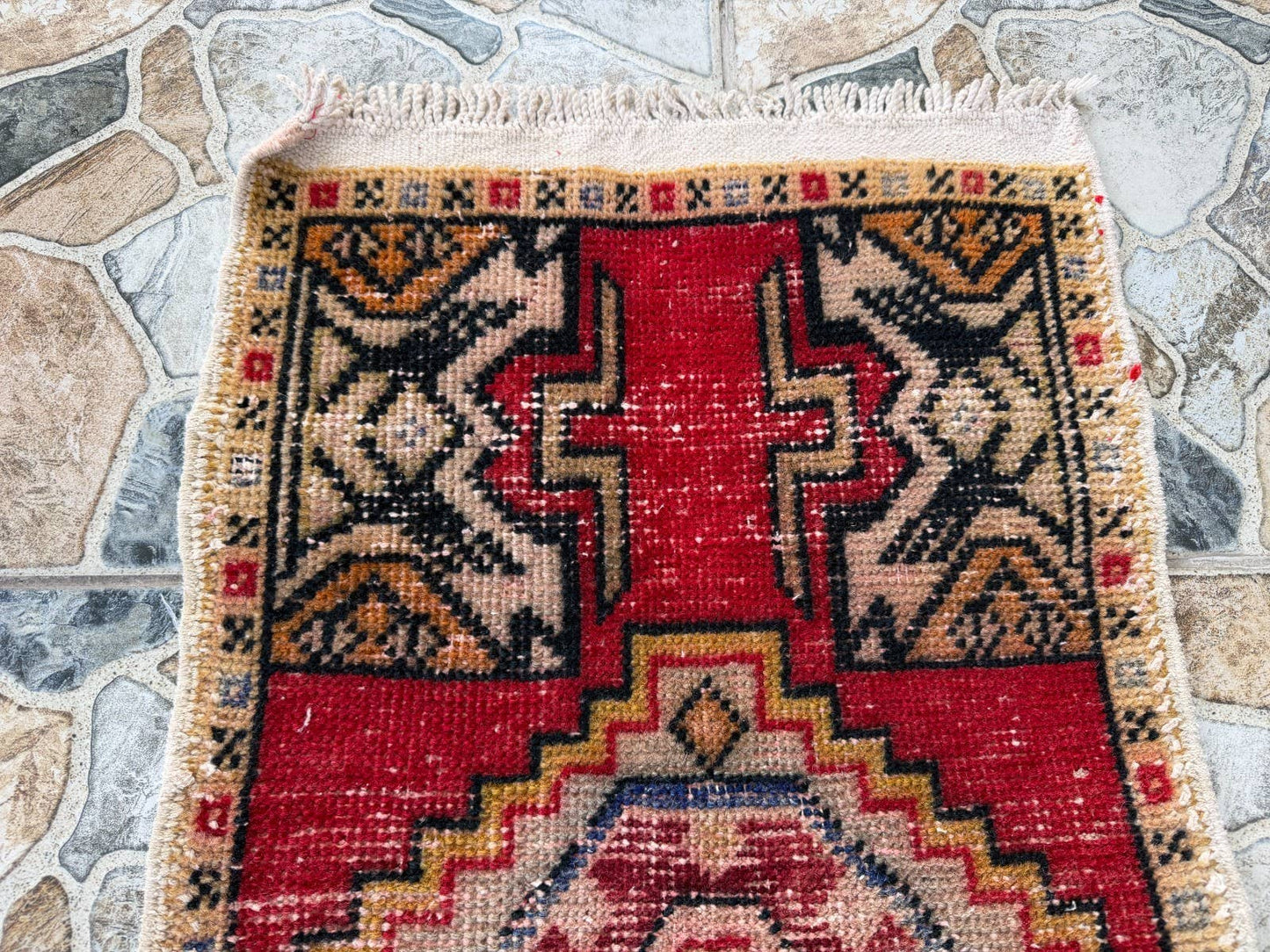 Vintage Turkish Rug - Wool Bohemian Tribal 2x3 ft