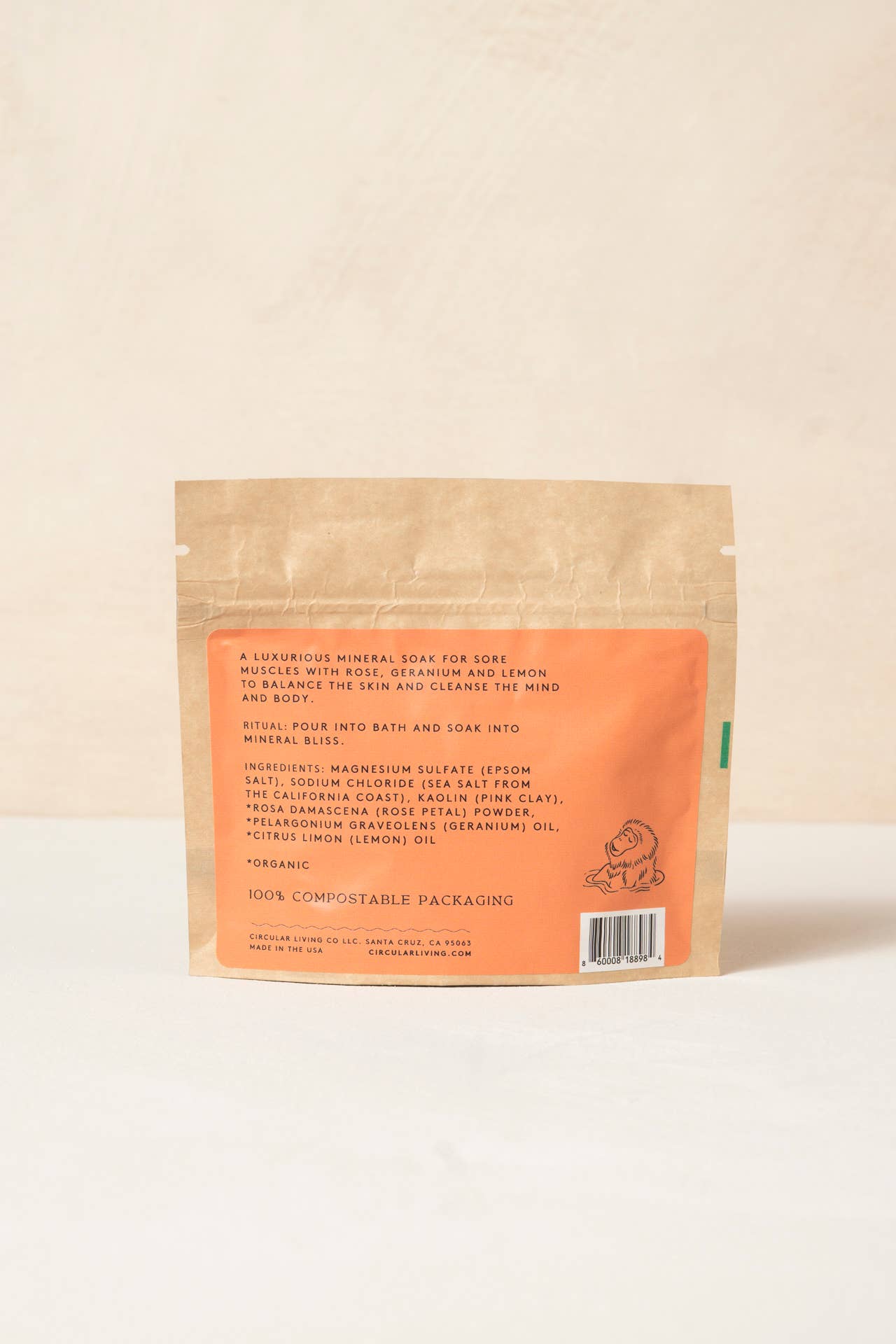 Mineral Bath Soak Sachet, Rose Petal & Geranium