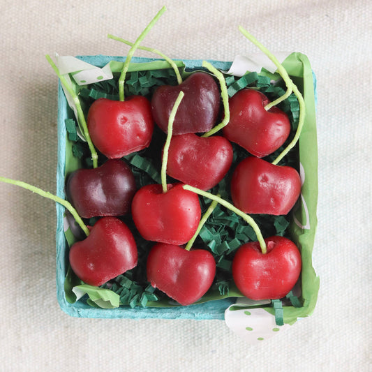 Dark Red Cherry Beeswax Birthday Candles
