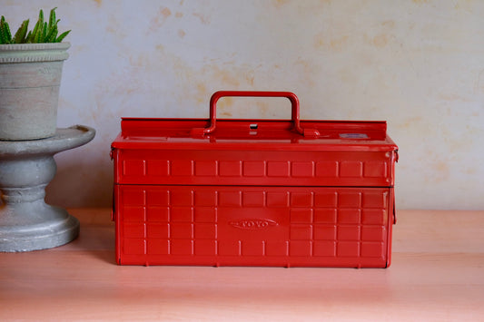TOYO steel tool box with upper storage: RED