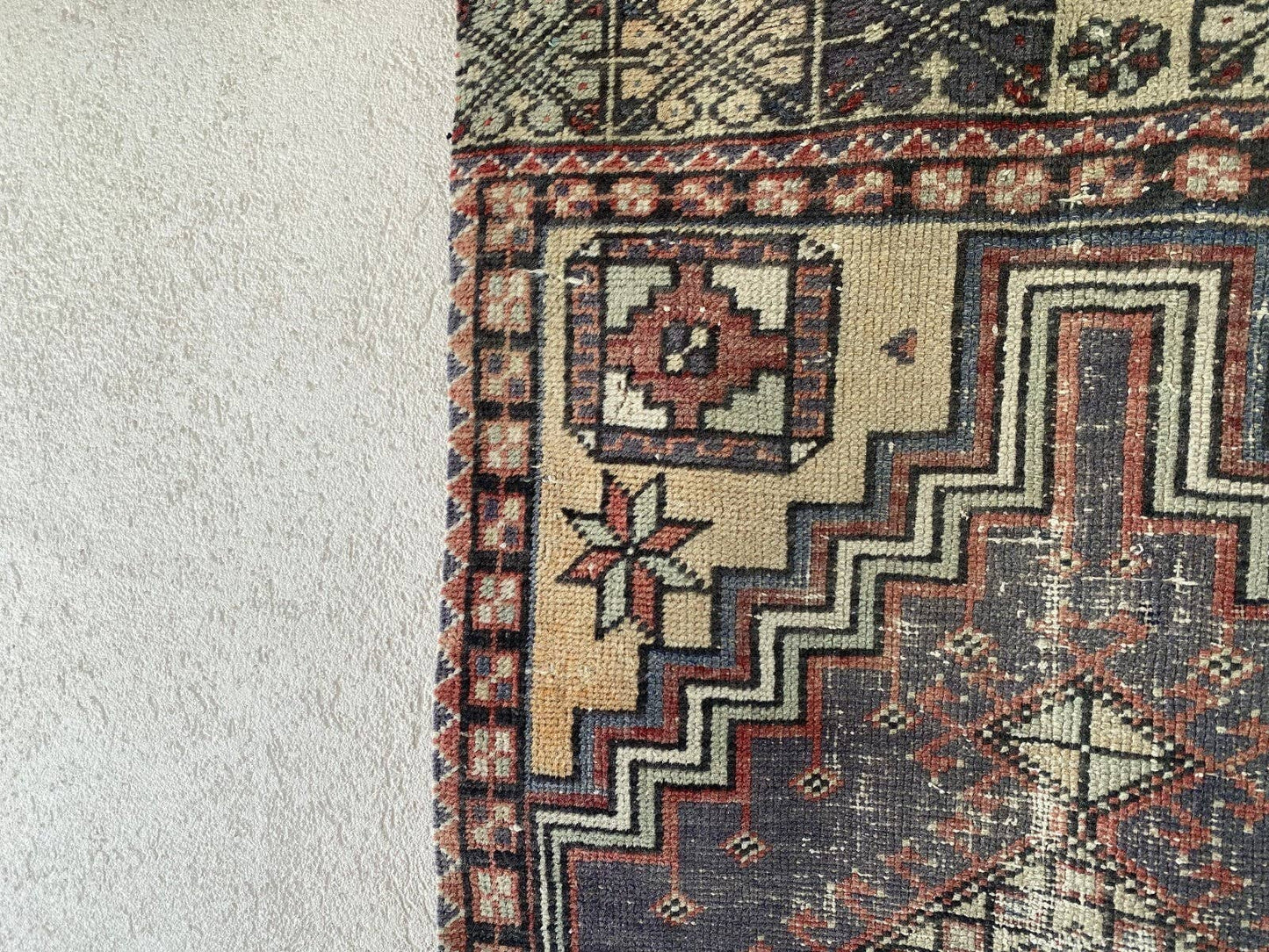 Vintage Antique Anatolian Farmhouse Geometric Tribal Rug 2x6