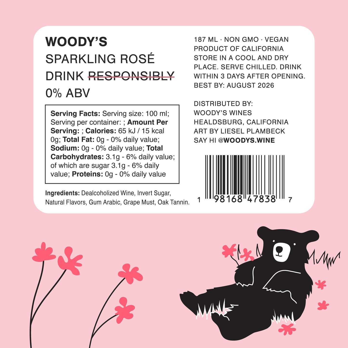 Mini Woody's Non-Alcoholic Sparkling Rosé (187ml)