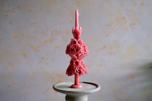 Oaxaca flora candle: salmon