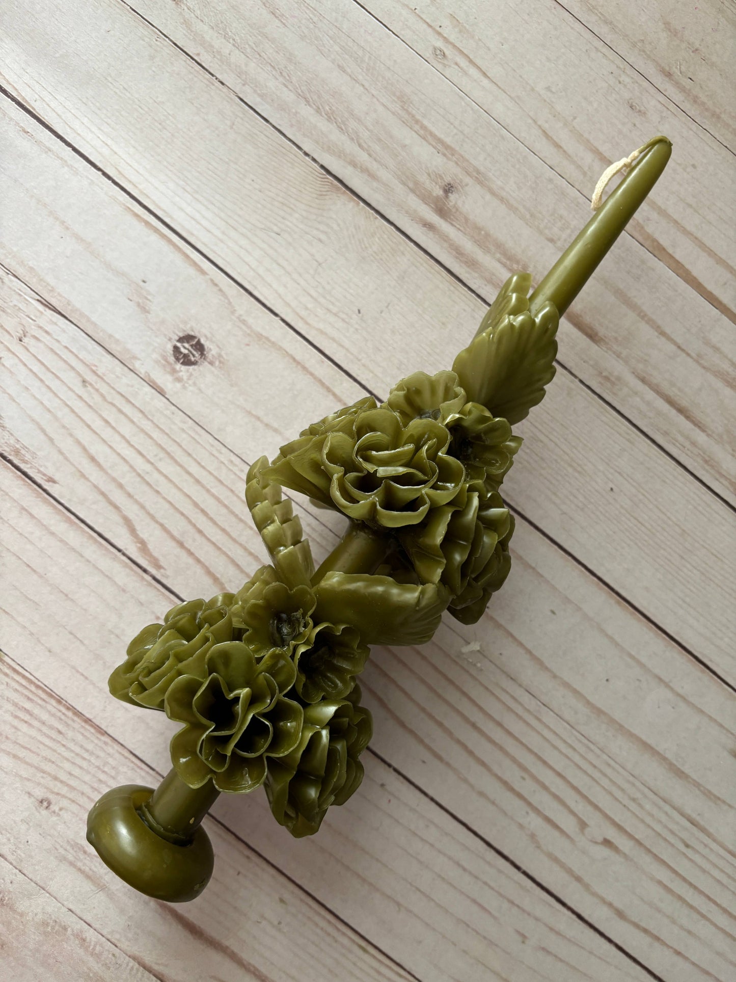 Olive Green Large Oaxaca Marigold Candle