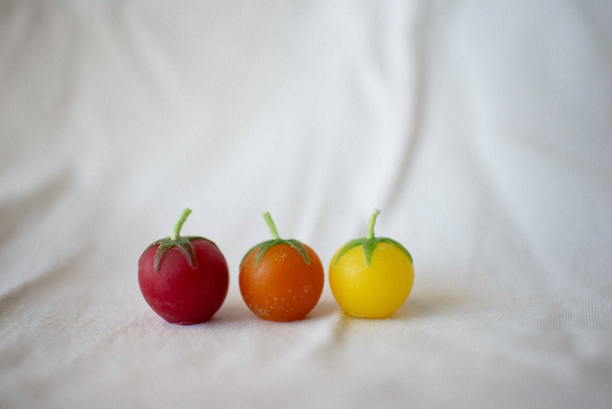 Cherry Tomato Beeswax Birthday Candles 8-count