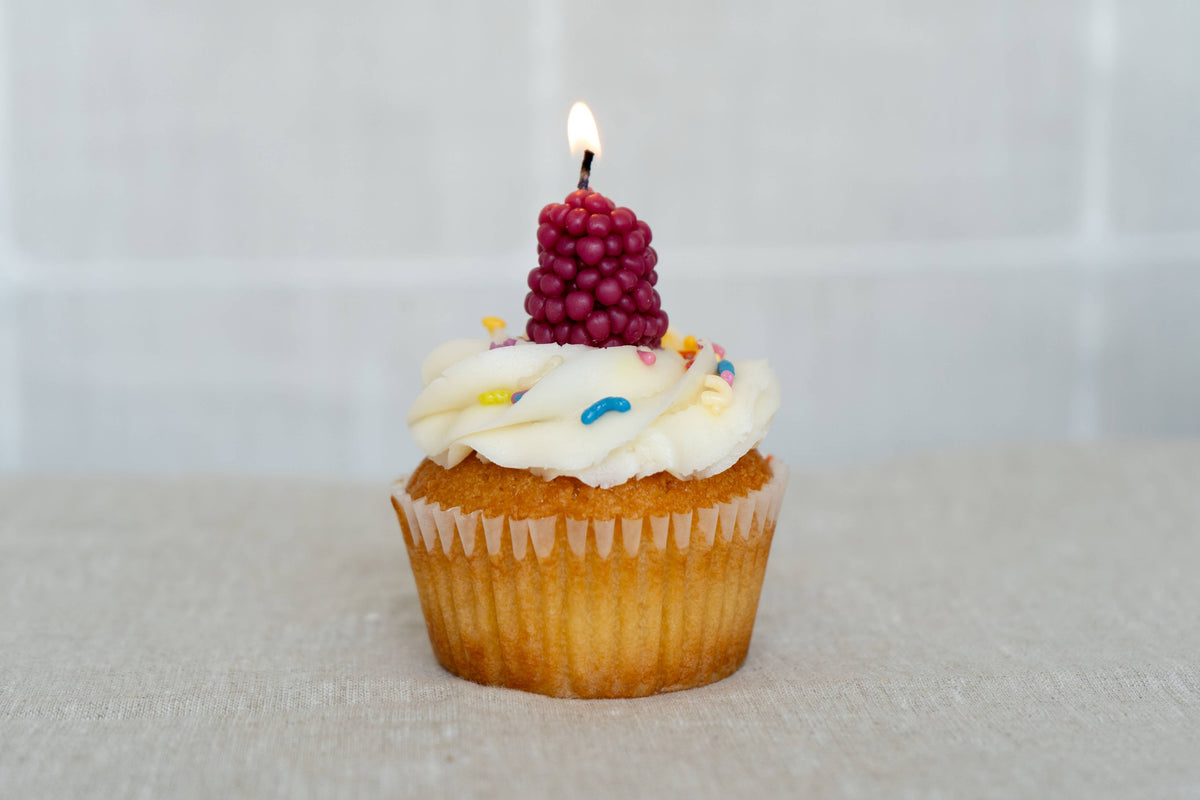 Berry Pink Blackberry Beeswax Birthday Candles
