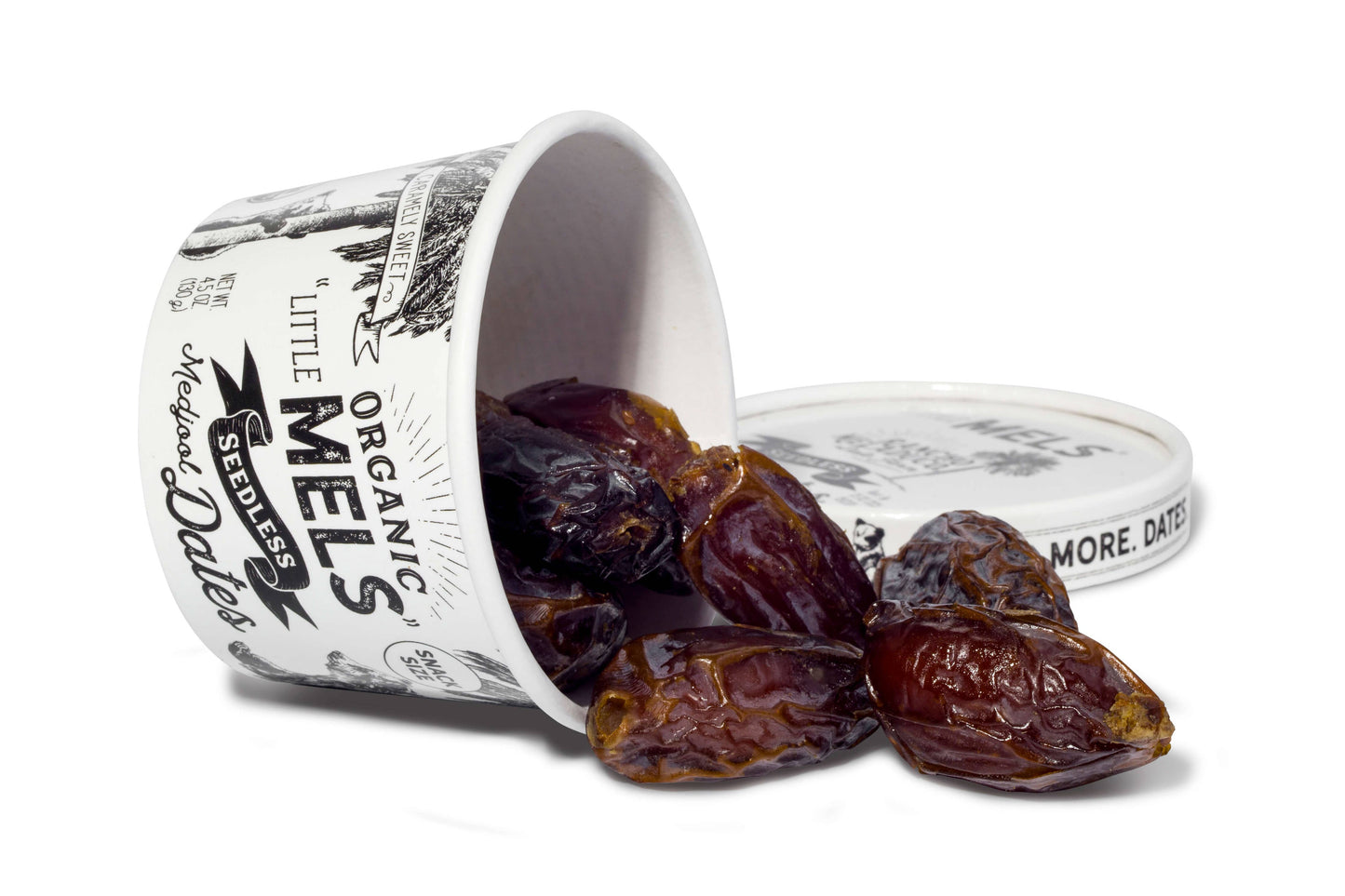 Little Mels Seedless ORGANIC Medjool Dates, 4.5 oz Cup