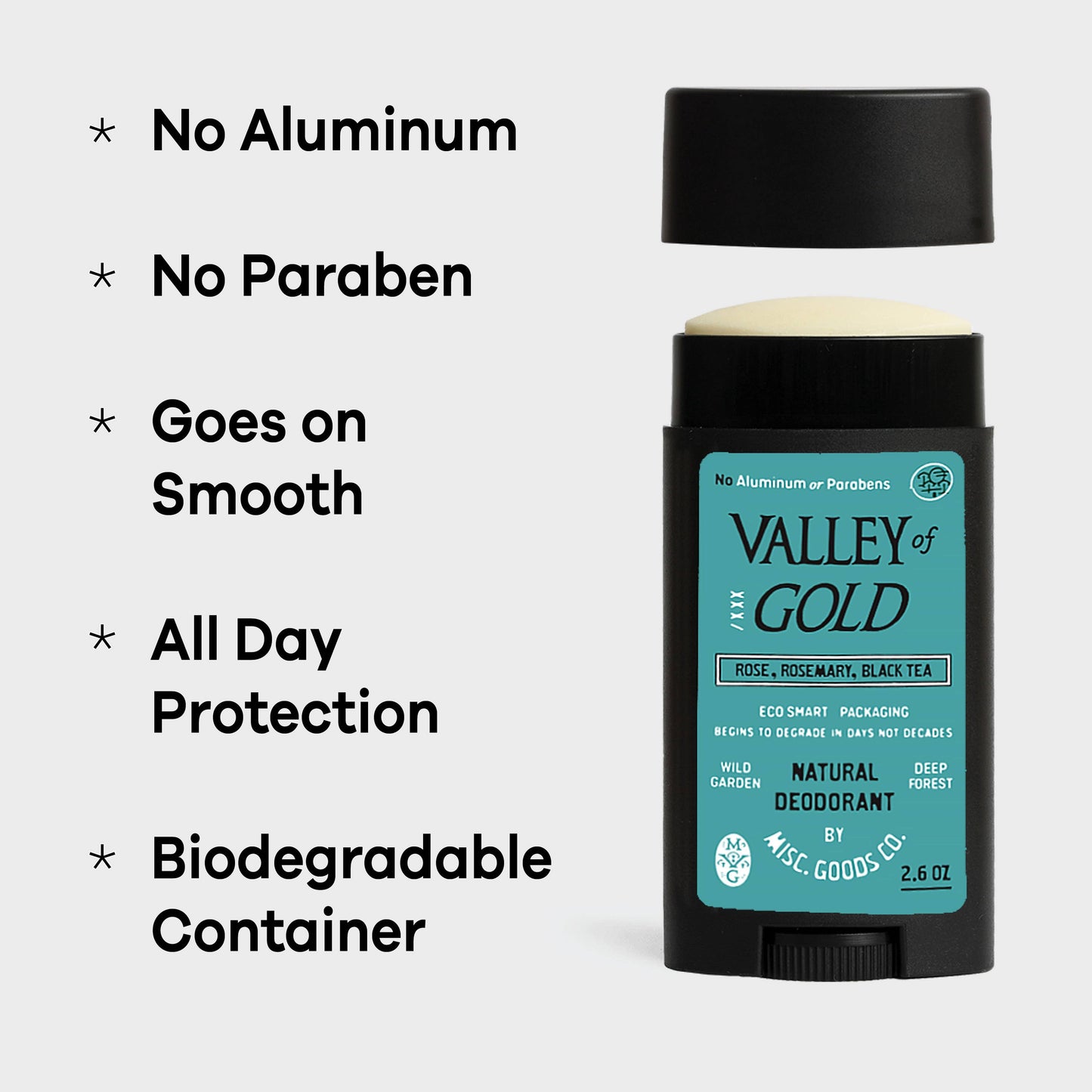 Valley of Gold Natural Deodorant – Wildflowers, Rose & Rosemary | Aluminum-Free, 2.65oz