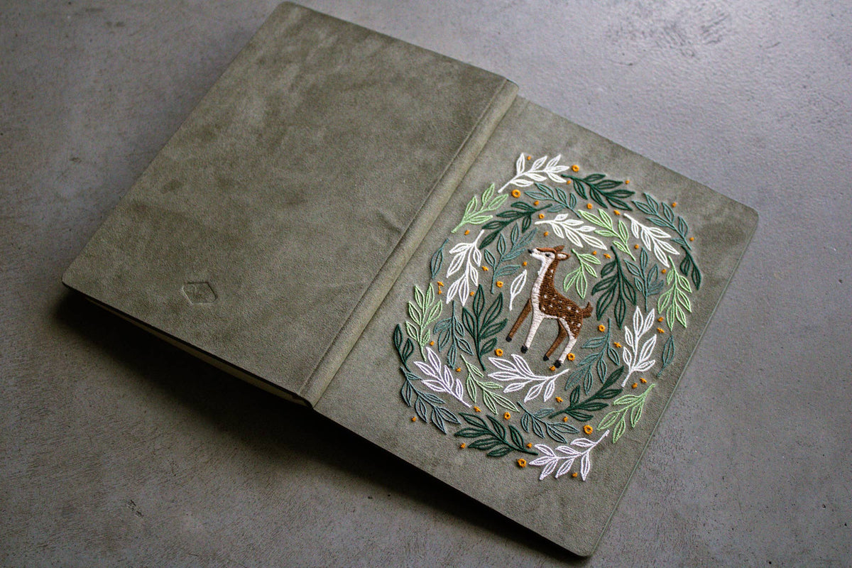 Deer Embroidered Journal Notebook AHBC1966L