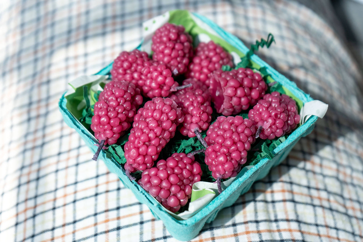Berry Pink Blackberry Beeswax Birthday Candles