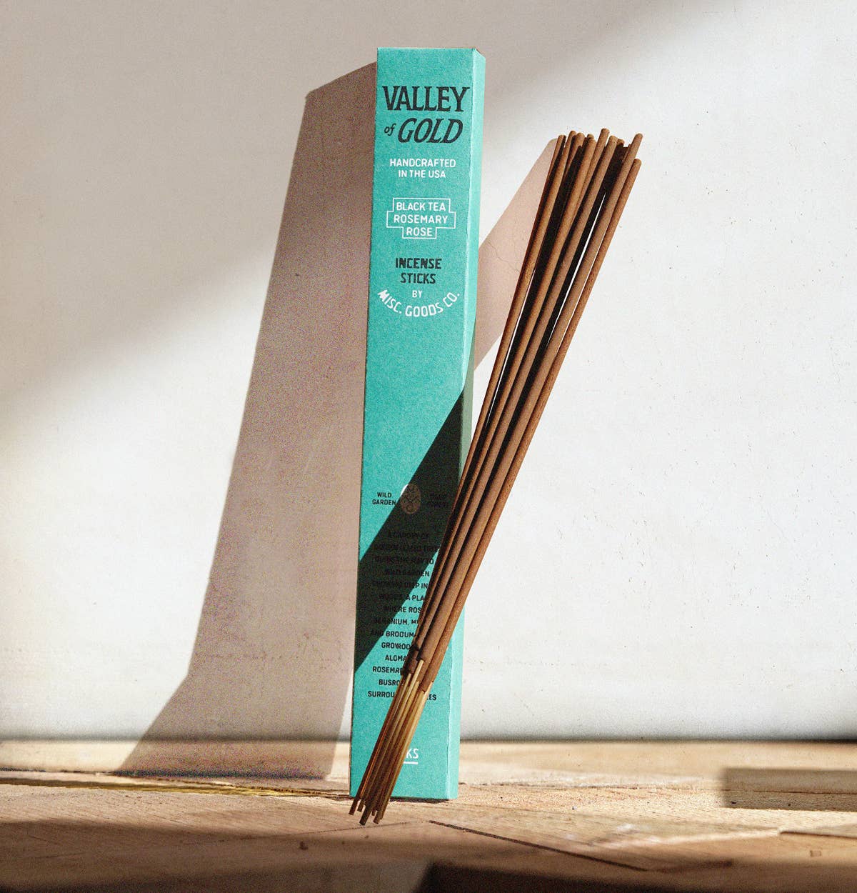 Valley of Gold Incense Sticks – Wildflowers, Rose & Rosemary | Slow Burning, 20-Pack