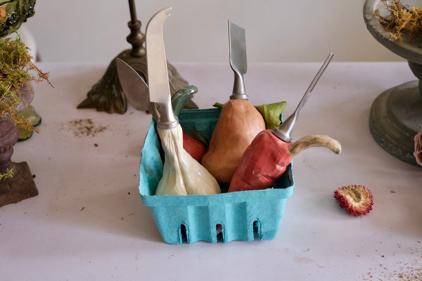 Garden bounty cheese knives