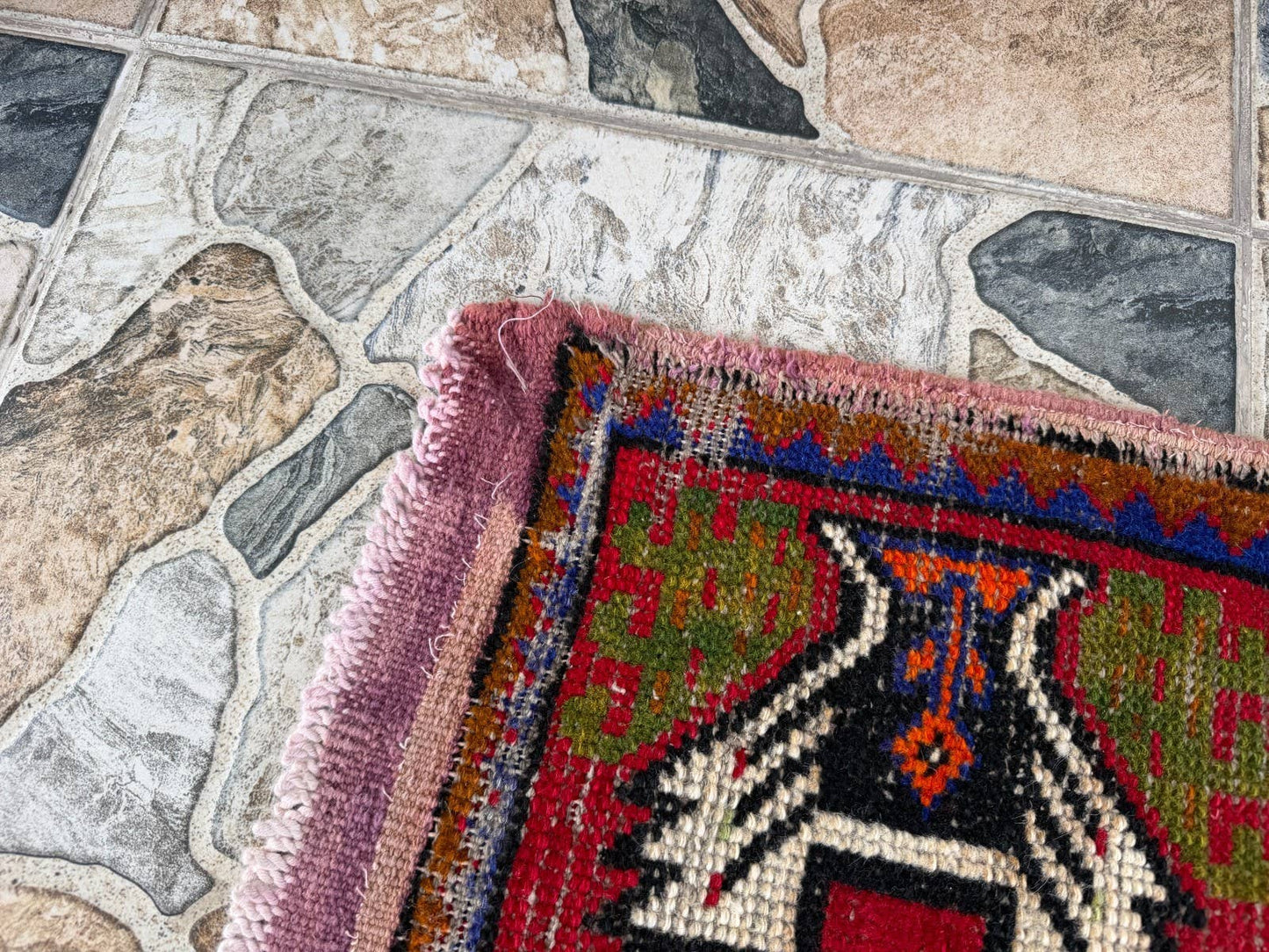 Hand-Knotted Rug - Vintage Wool Tribal Red 1.6x3