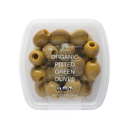 Organic Pitted Green Olives Deli Cup