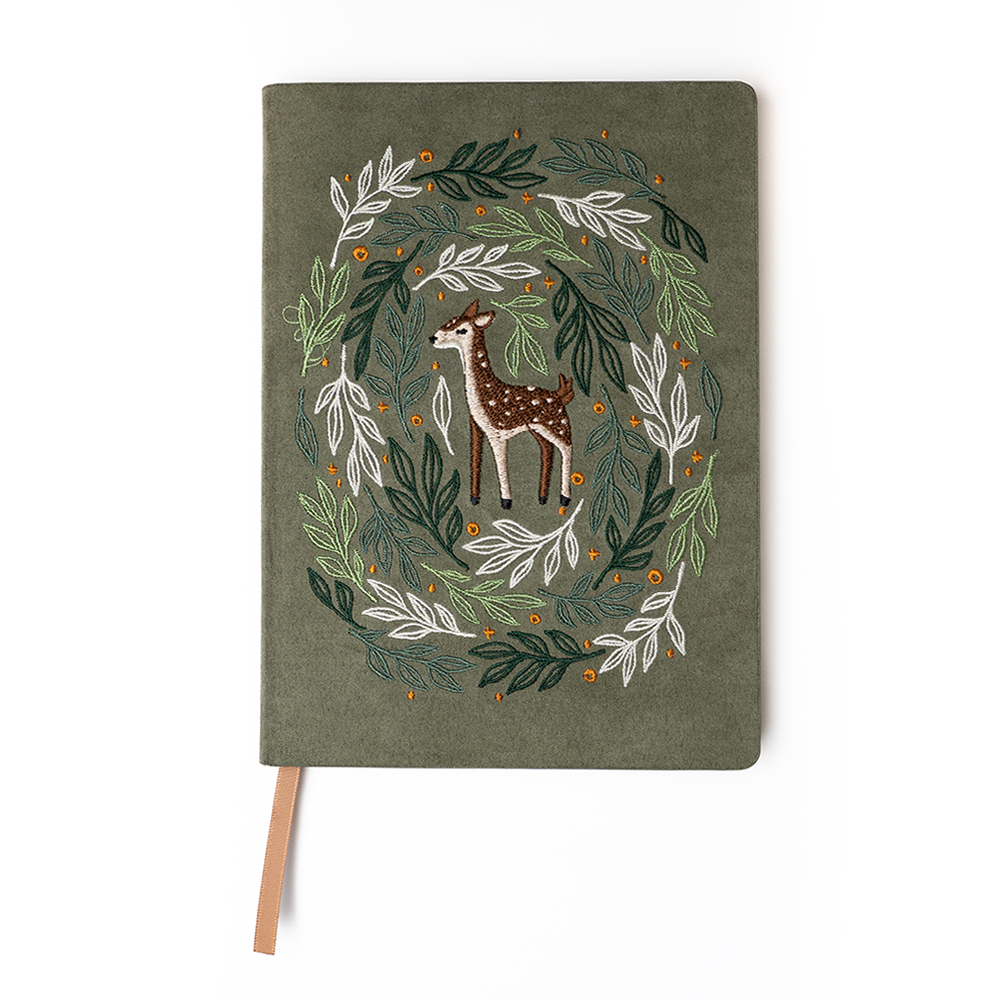 Deer Embroidered Journal Notebook AHBC1966L