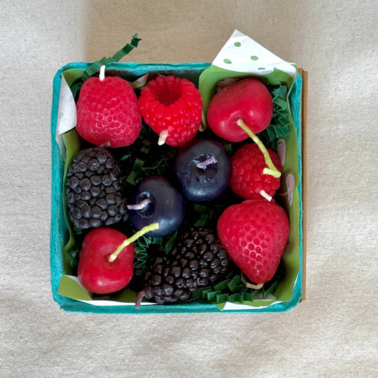 Mixed Berry Beeswax Birthday Candles