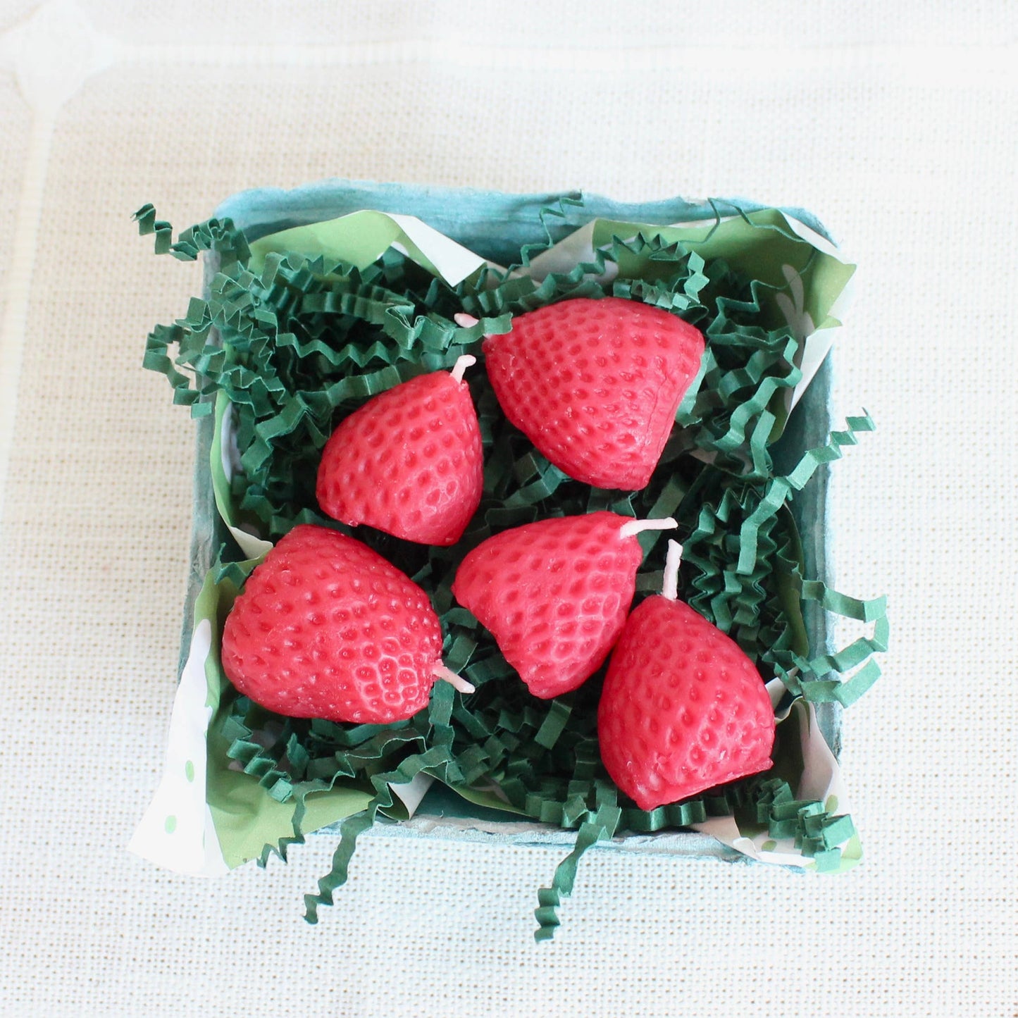 Strawberry Beeswax Birthday Candles