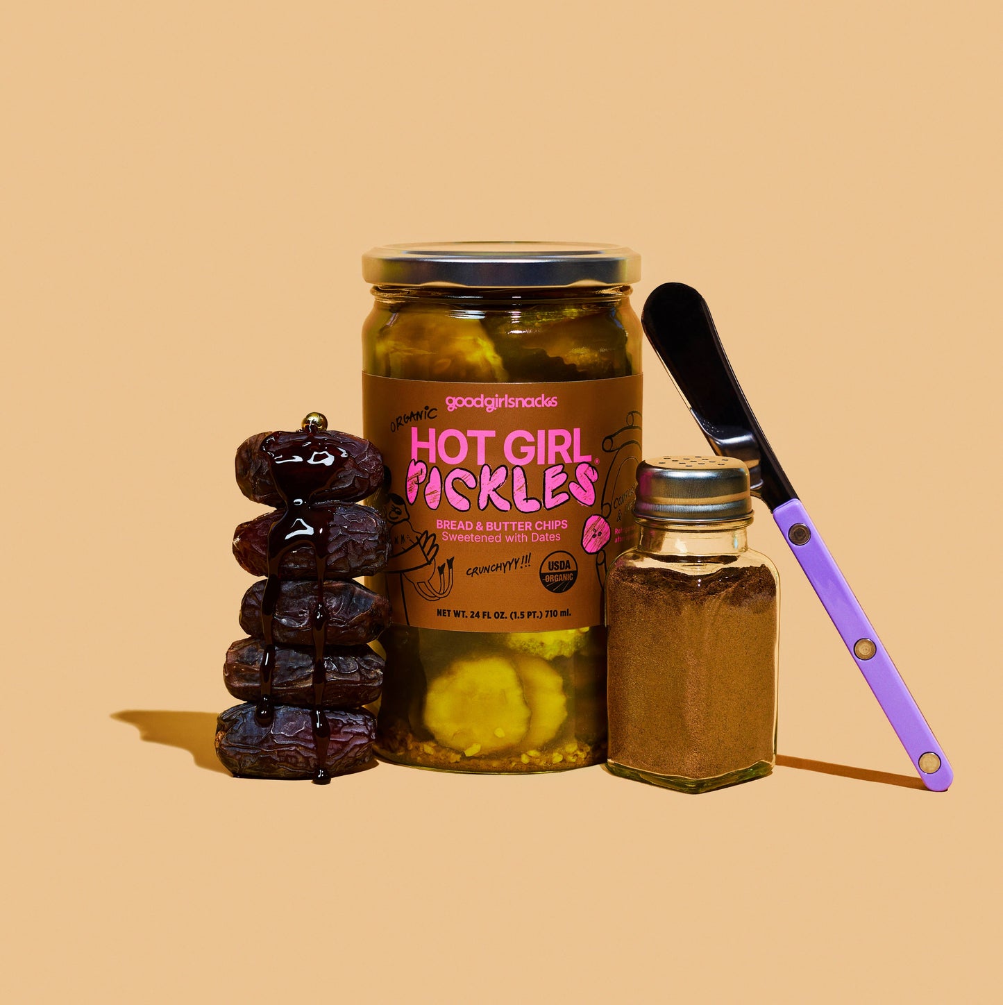 HOT GIRL PICKLES Bread & Butter Chips (6 x 24oz jars)