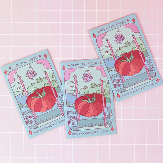 Mushroom Basket Tomato Tarot Garden + Gift Seed Packet