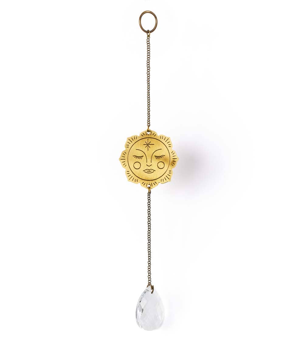 Surya Mini Sun Engraved Brass Suncatcher