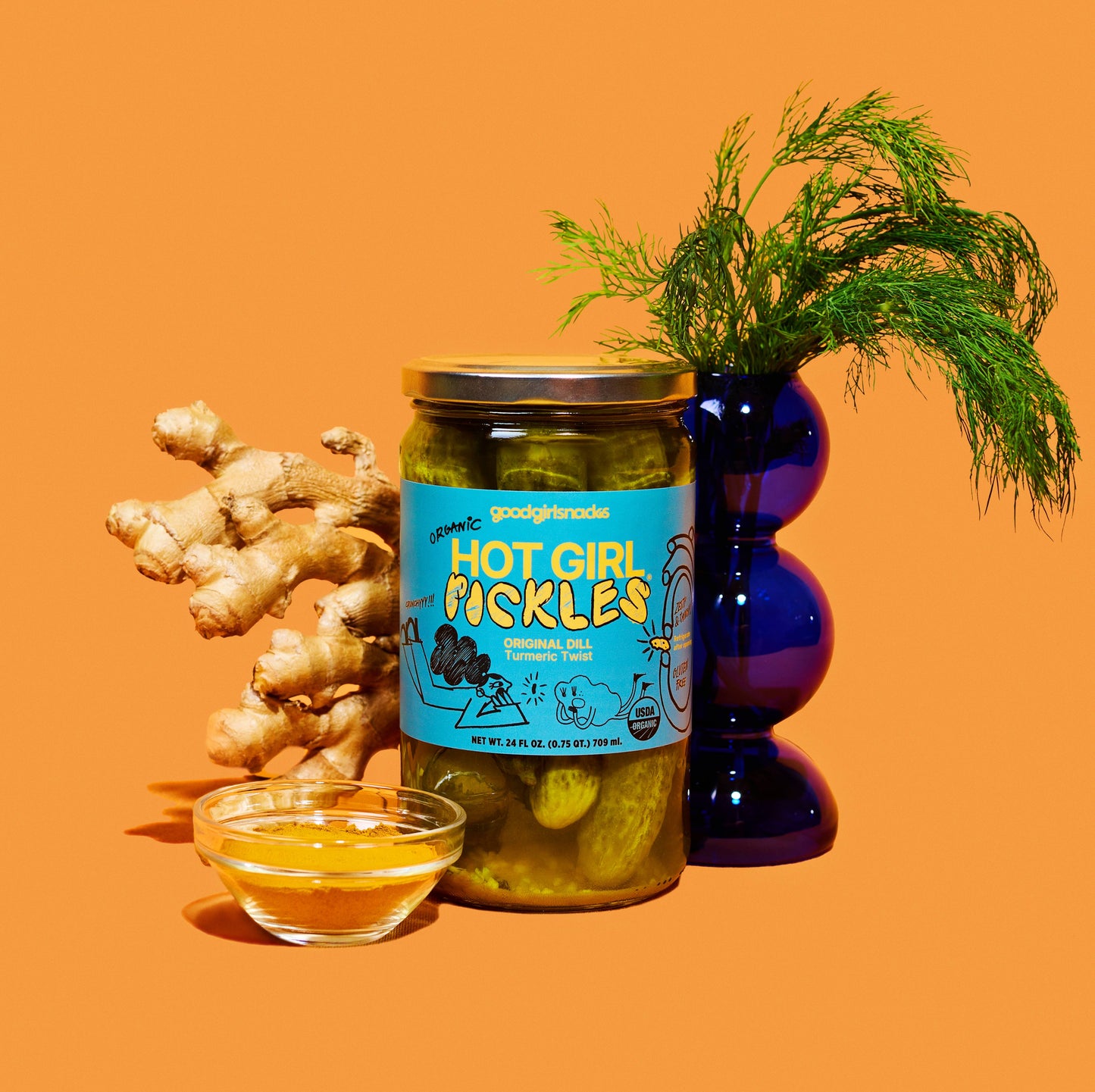 HOT GIRL PICKLES Original Dill (6 x 24oz jars)