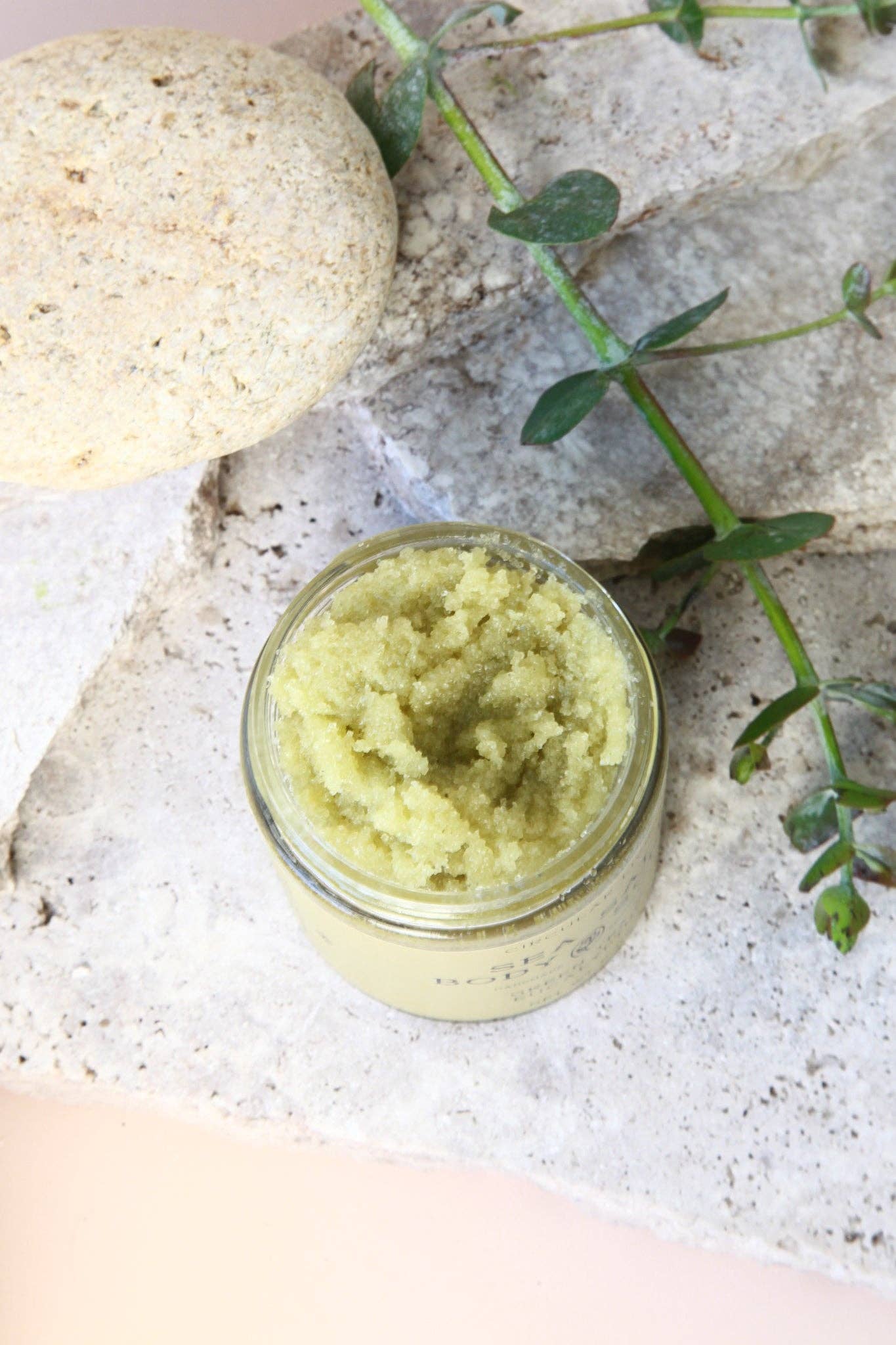 Sea Salt Body Scrub, Green Tea & Eucalyptus