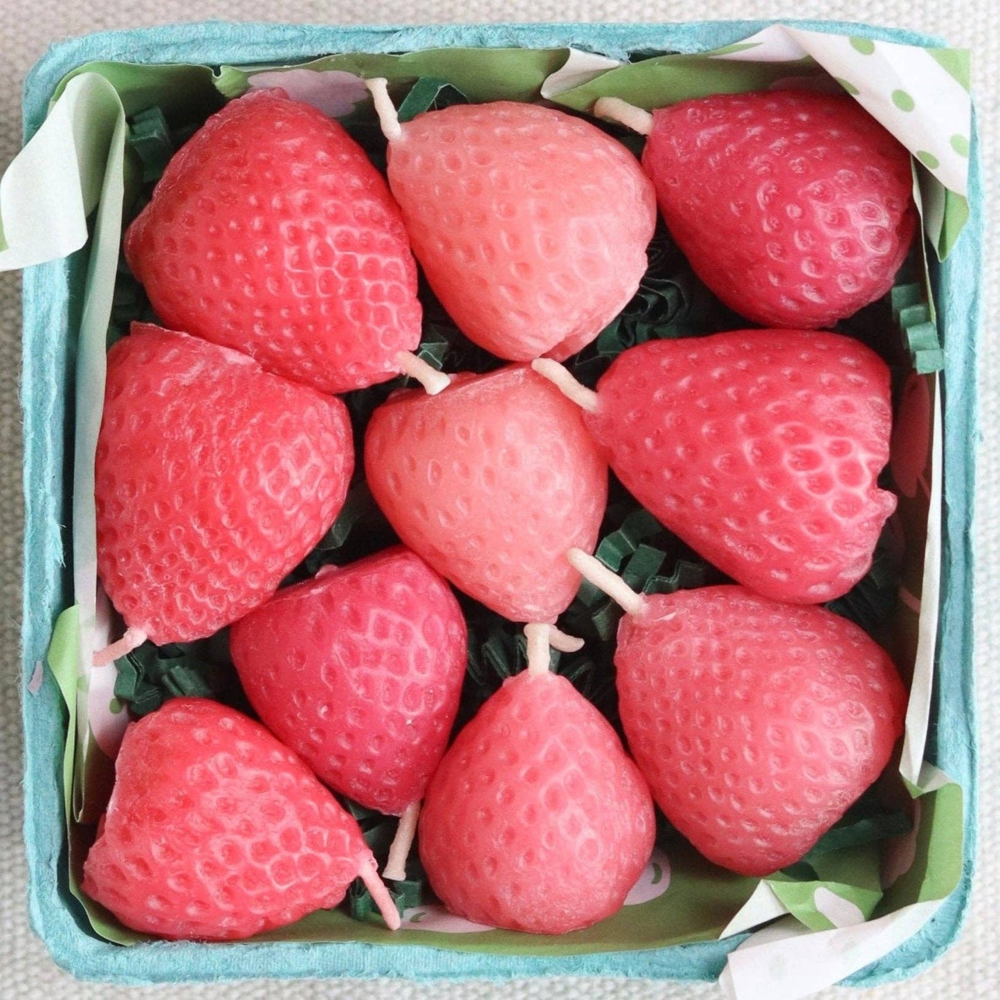 Pink Strawberry Birthday Beeswax Candles