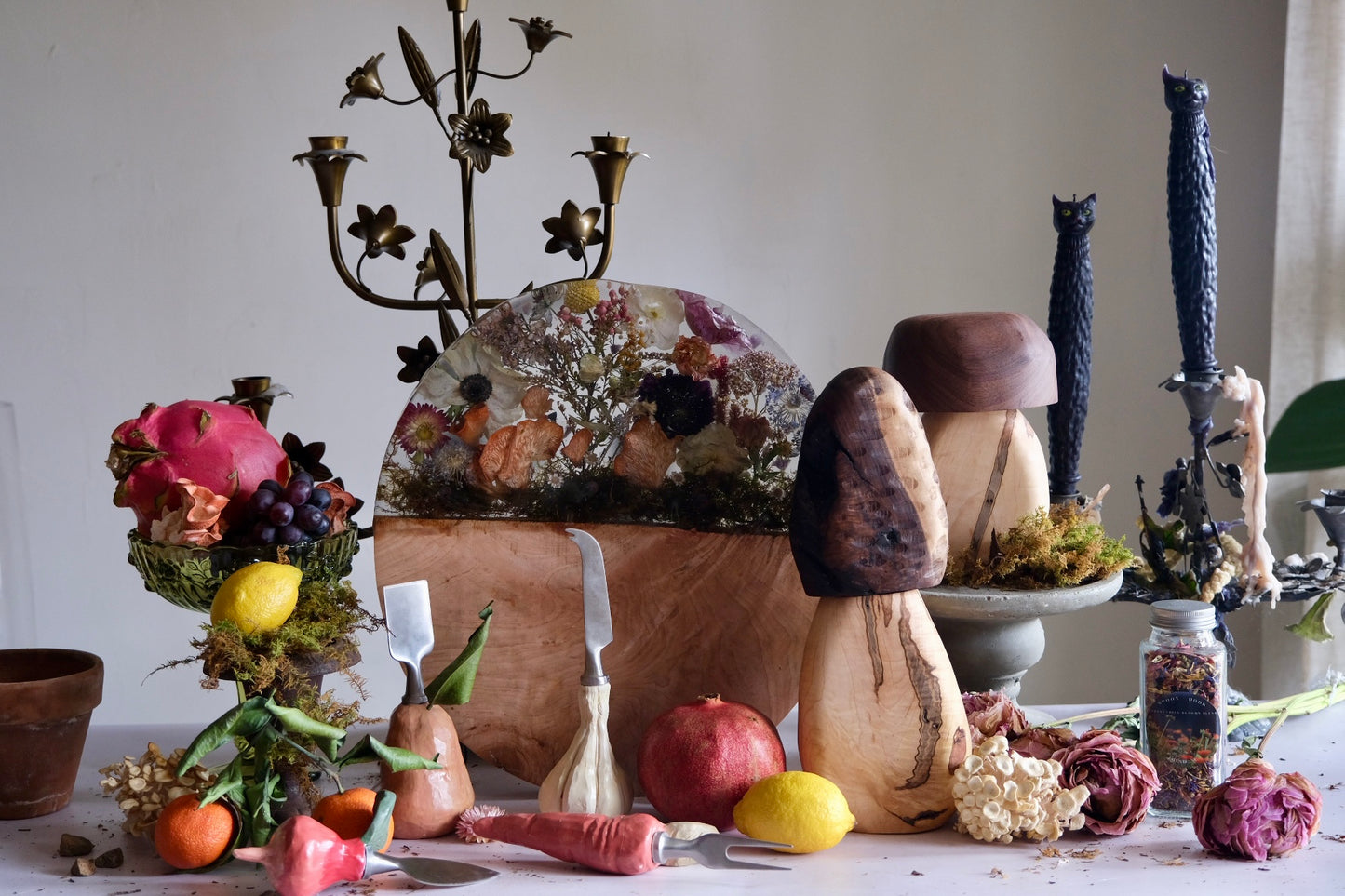 Garden bounty cheese knives