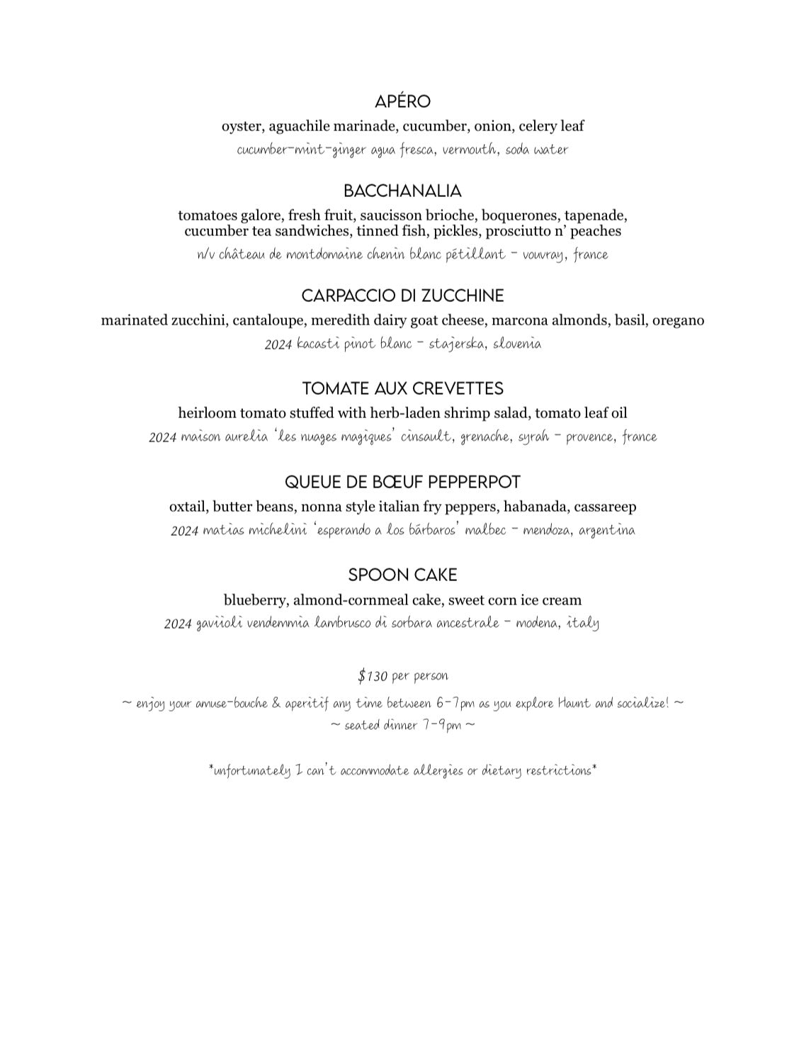 Shannon Mcsorley harvest dinner 8/21