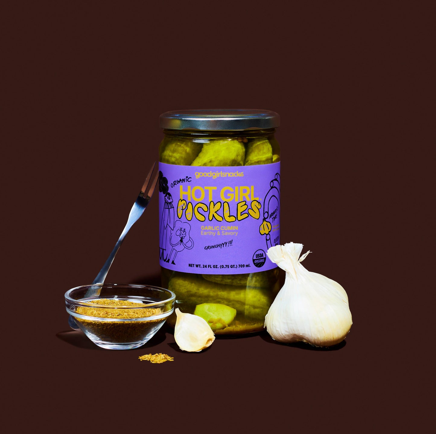 HOT GIRL PICKLES Garlic Cumin (6 x 24oz jars)