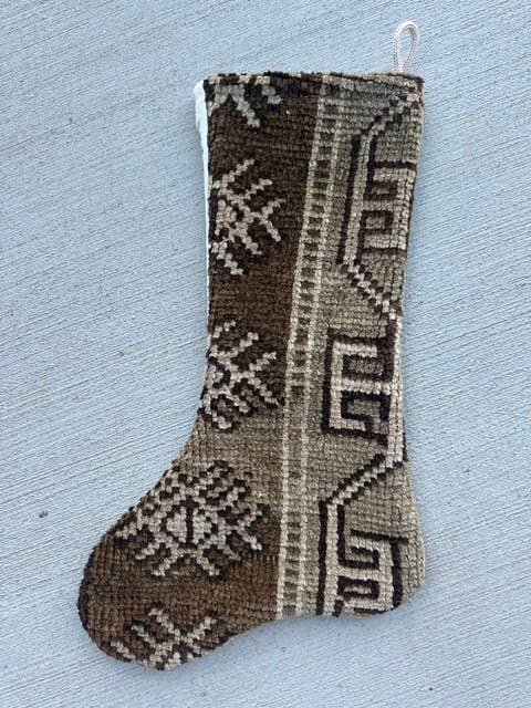 Turkish Vintage Rug Holiday Stocking (67)