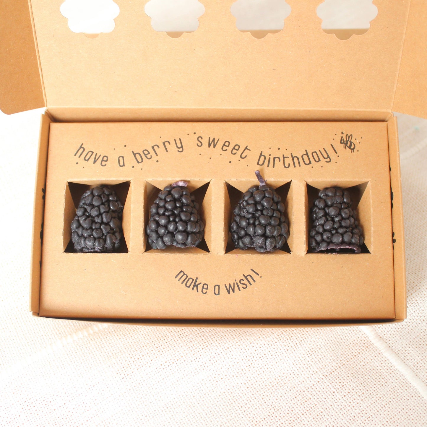 Blackberry Beeswax Birthday Candles - 4 count 