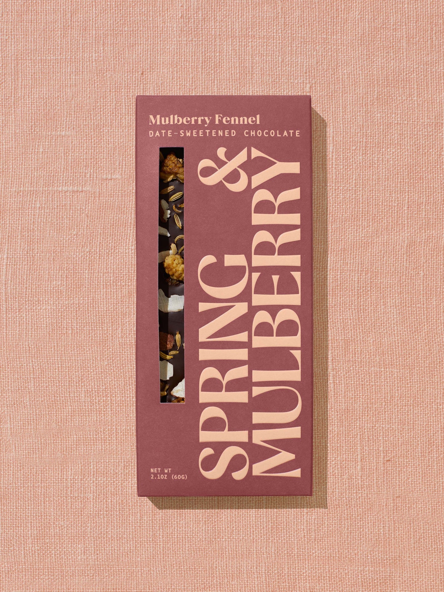 Mulberry Fennel Date-Sweetened Dark Chocolate