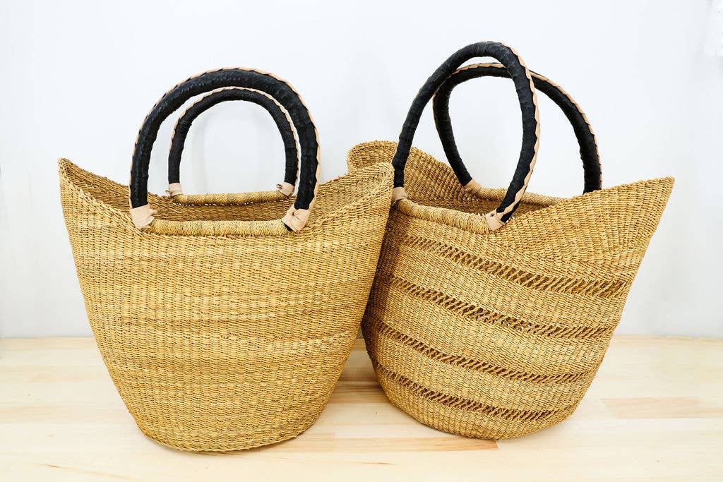 Tote Basket Bag, U-Shopper natural